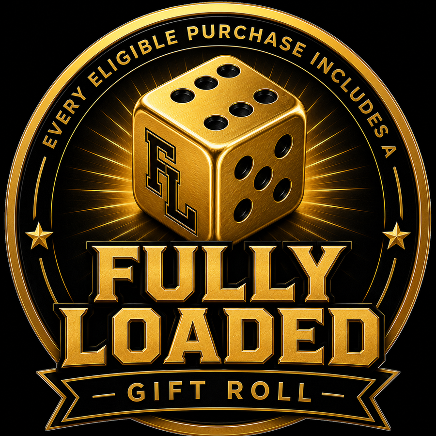 Fully Loaded Gift Roll gold die badge